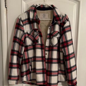Plaid Sherpa-Lined Jacket